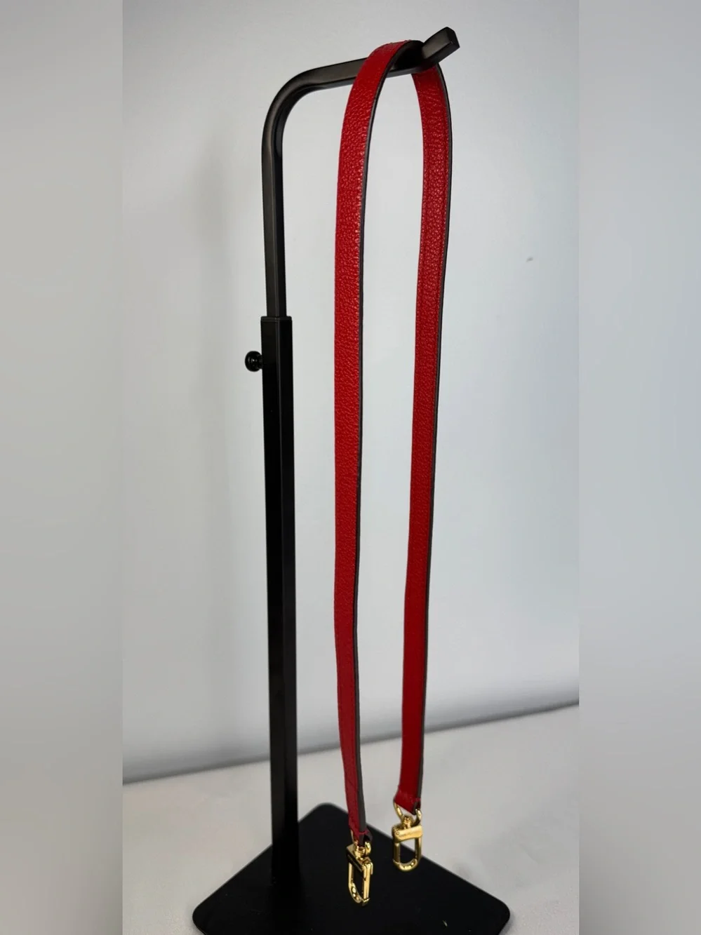 Louis Vuitton Red Leather Strap with Gold Hardware